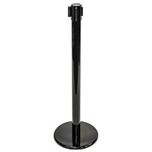 Poteau de file d'attente en Inox peint noir lustré 35,5" H