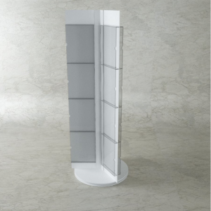 Présentoir à revues rotatif 20’’ x 56" H blanc ou noir