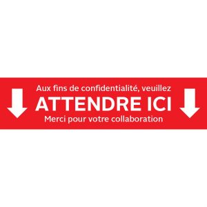 Vinyle de plancher "Attendre ici" – Laminé et autocollant 20’’ x 5"