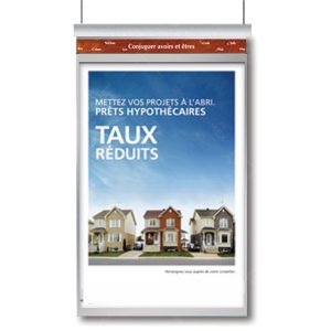 Porte-affiche double face suspendu B10 pour affiche 20’’'x30