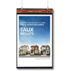 Porte-affiche double face suspendu B11 pour affiche 20’’ x30