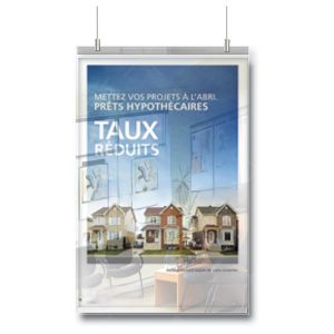 Porte-affiche double face suspendu B4 pour affiche 20 x 30"