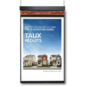 Porte-affiche double face suspendu B9 pour affiche 20 x 30"
